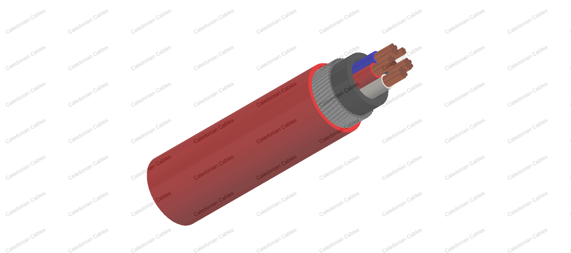 XLPE Insulated, PVC Sheathed 4 core+E Armored Cables 0.6/1kV